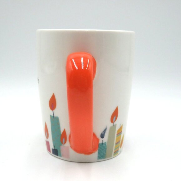Starbucks Birthday 10 Oz Ceramic Mug Candle Design Orange Handle 2020 - Picture 2 of 6